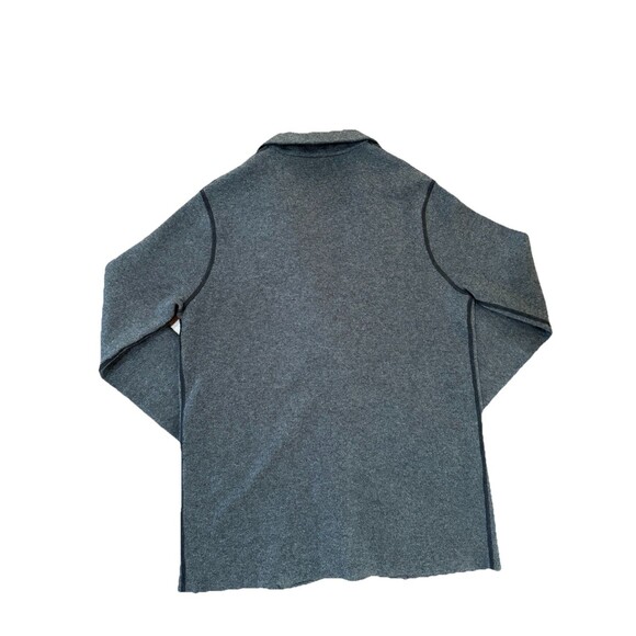 OST Charcoal Gray Cotton Cashmere Knit Blazer Jacket Soft Minimalist Women’s M - Picture 9 of 9